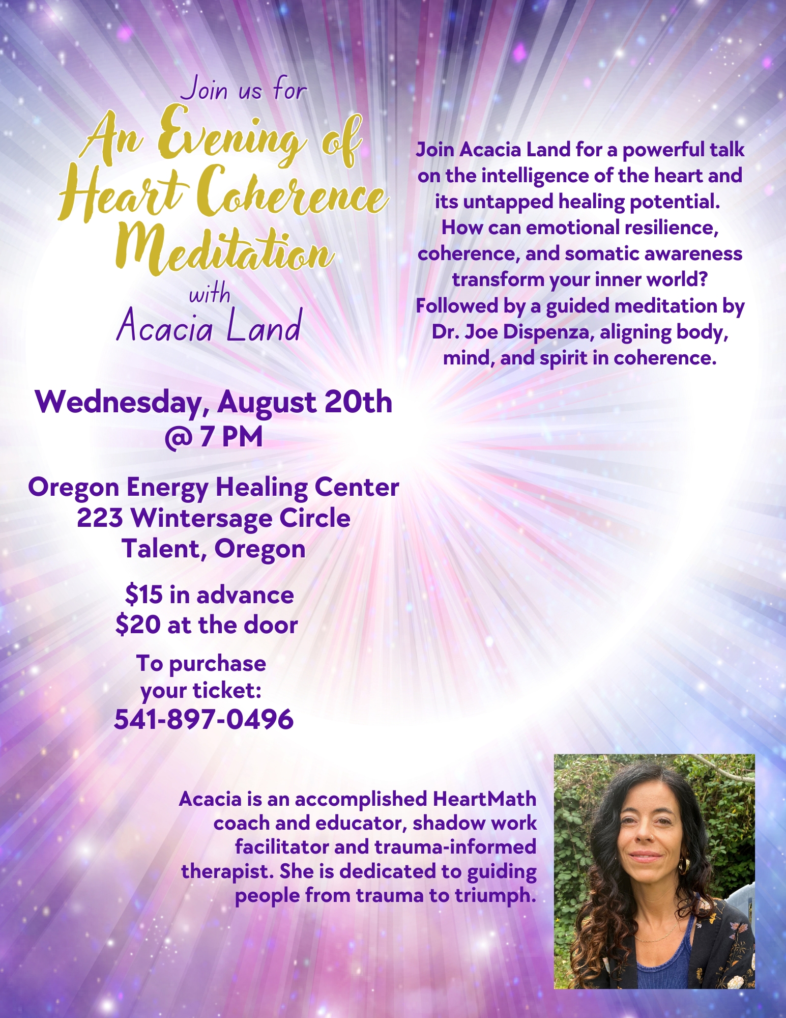 Open a PDF of the flyer! Aug 20 - Acacia 8-8 update